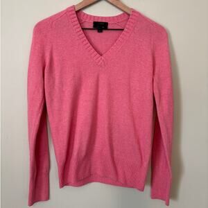 J. Crew Pink Cashmere Blend V Neck Sweater Small